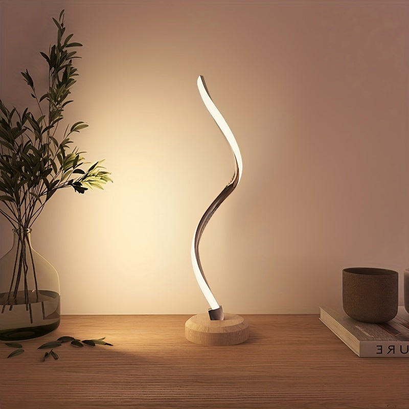 1pc Modern LED Wood Table