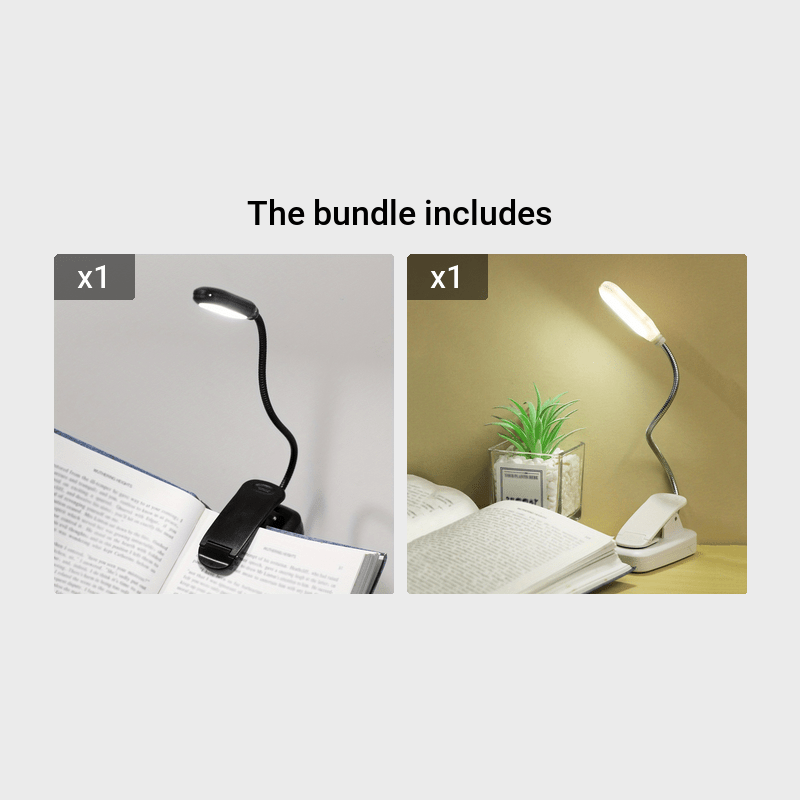 1pc Flexible Clip On Book Black+White