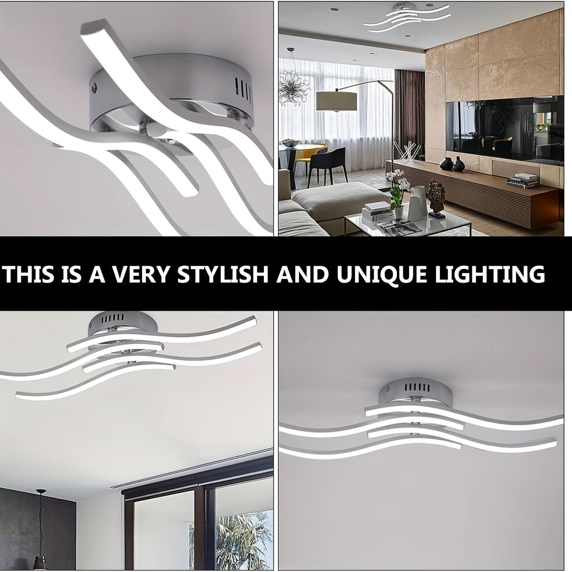 Modern Curved LED Ceiling Light