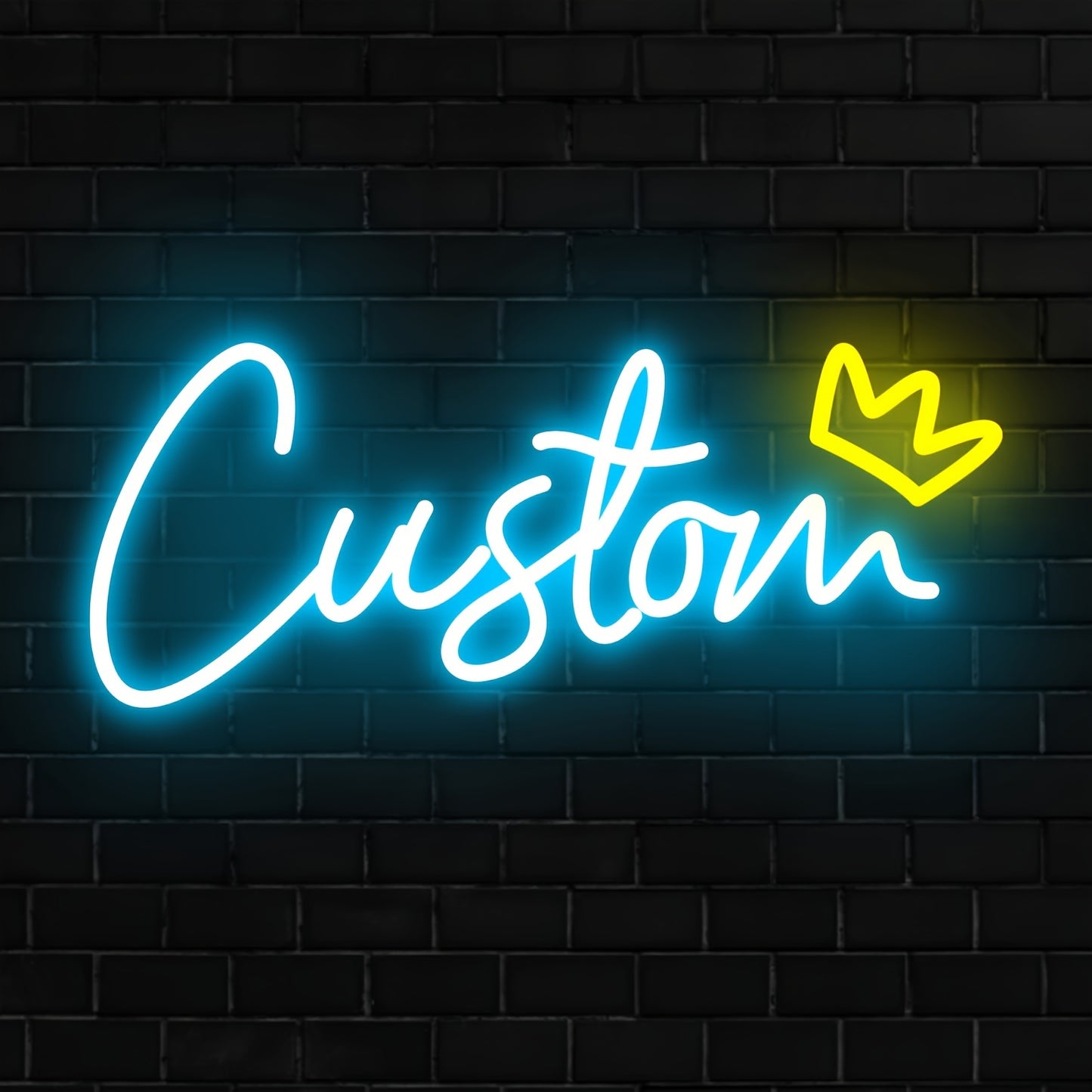Personalized Dimmable LED Neon Sign Ice Blue 25.4cm 4letters