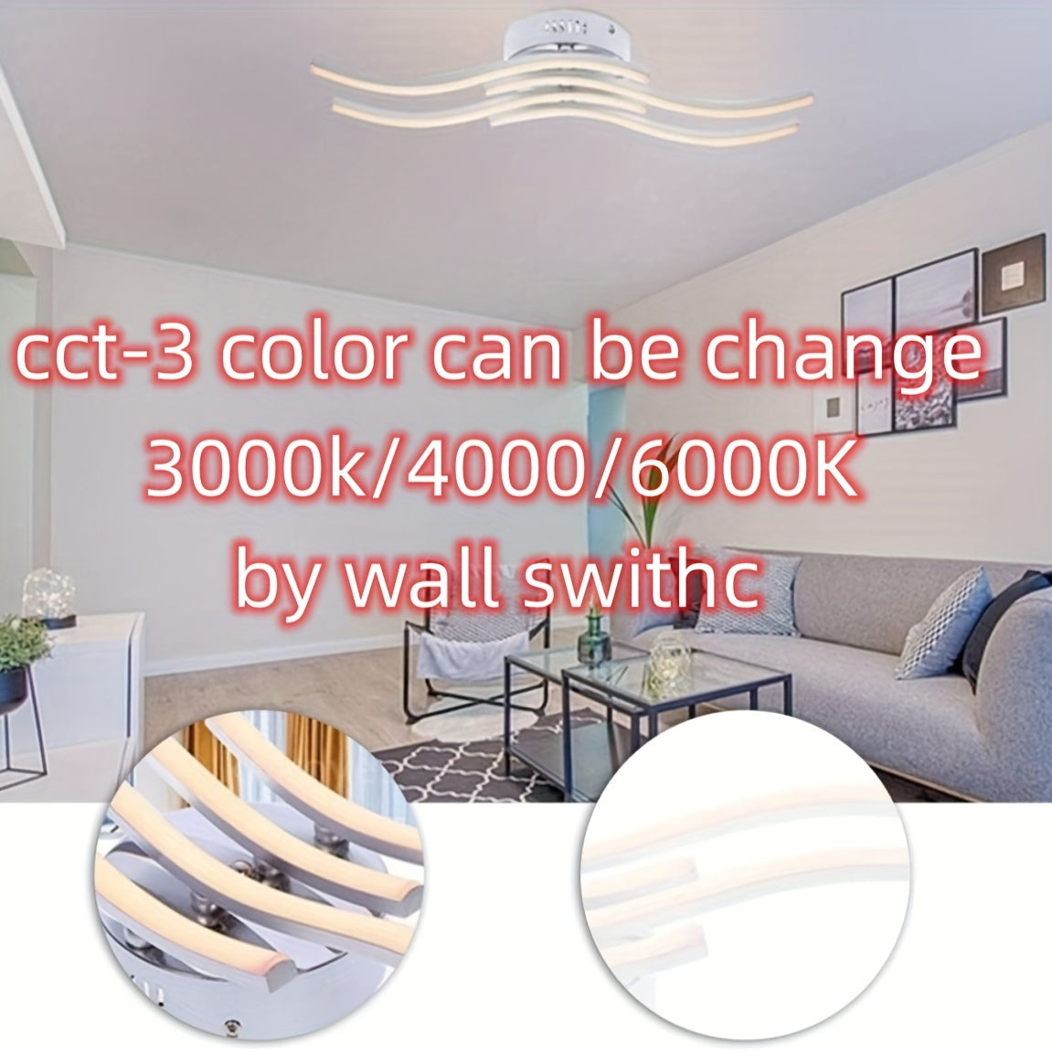 Modern Curved LED Ceiling Light