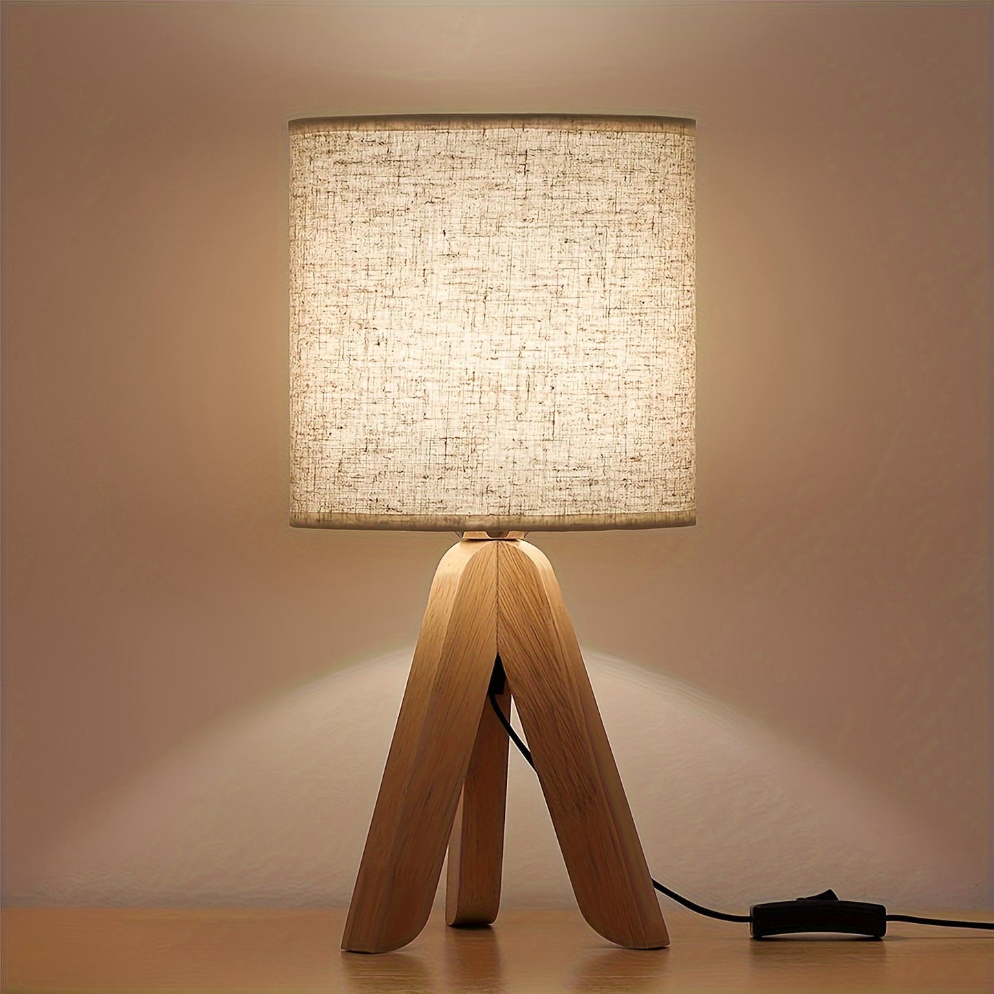 LYOOWNG Wooden Tripod Table Lamp