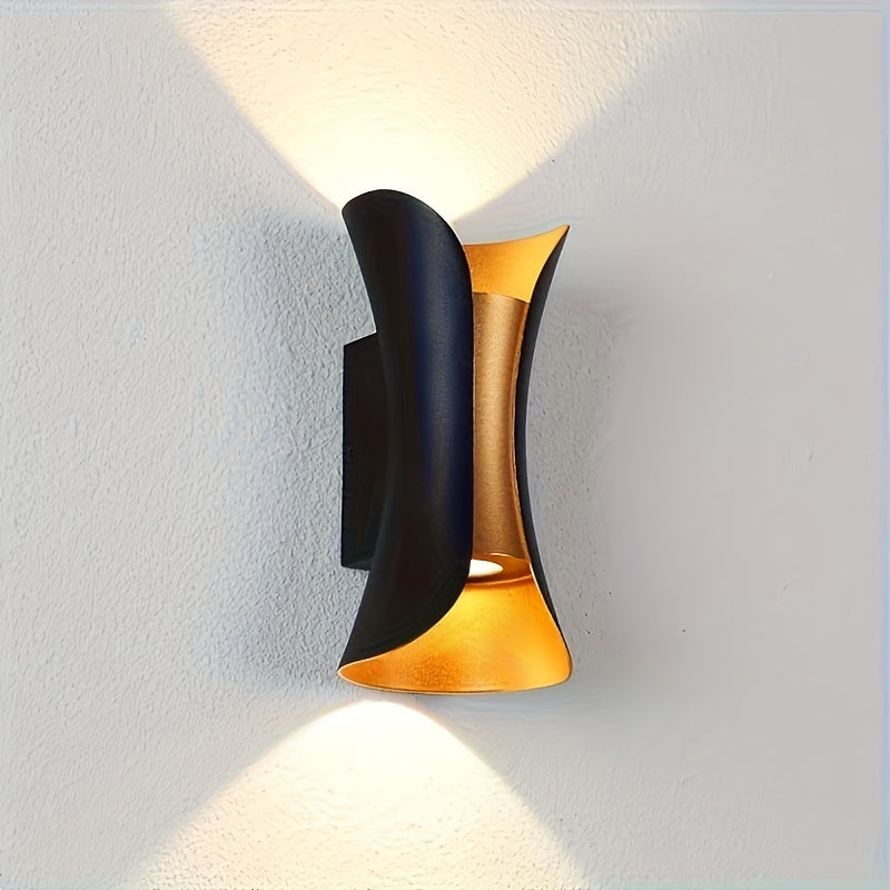 Contemporary LED Wall Sconce Stylish Black Golden