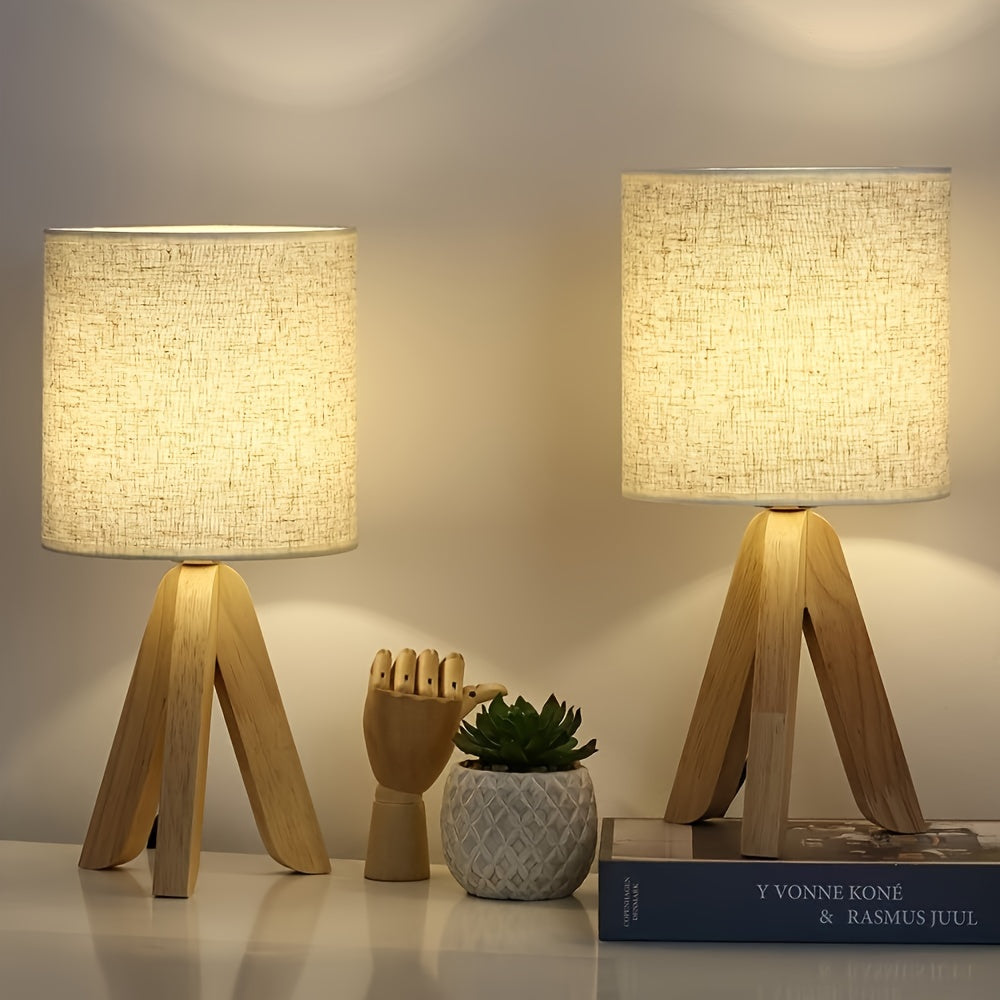 LYOOWNG Wooden Tripod Table Lamp