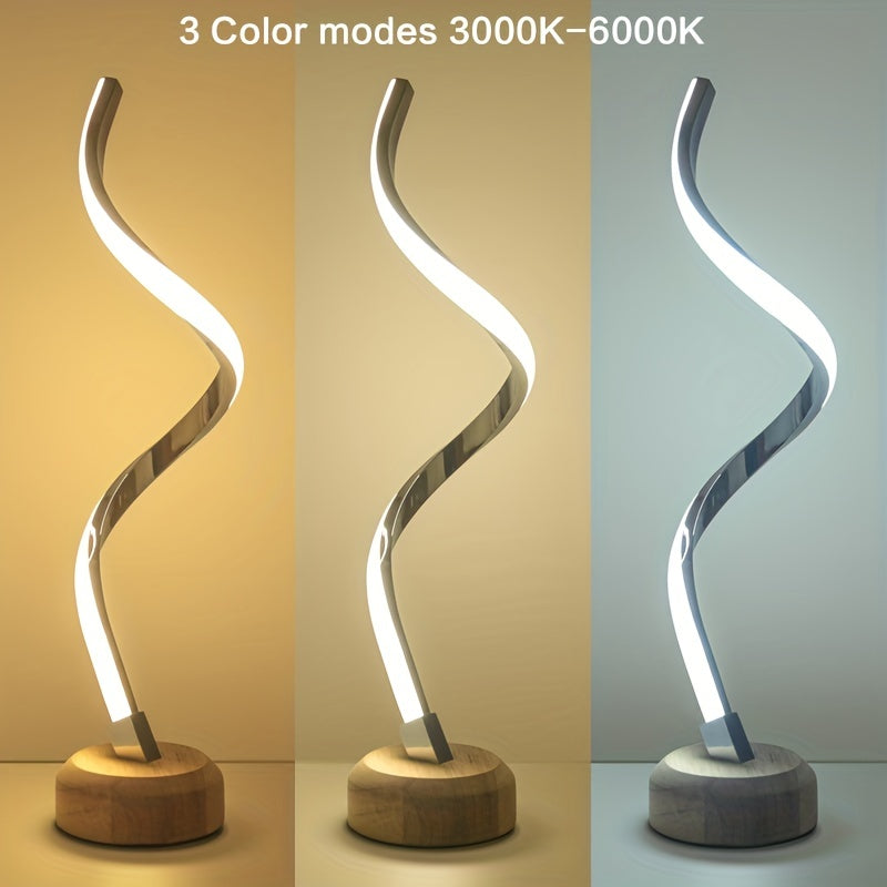 1pc Modern LED Wood Table