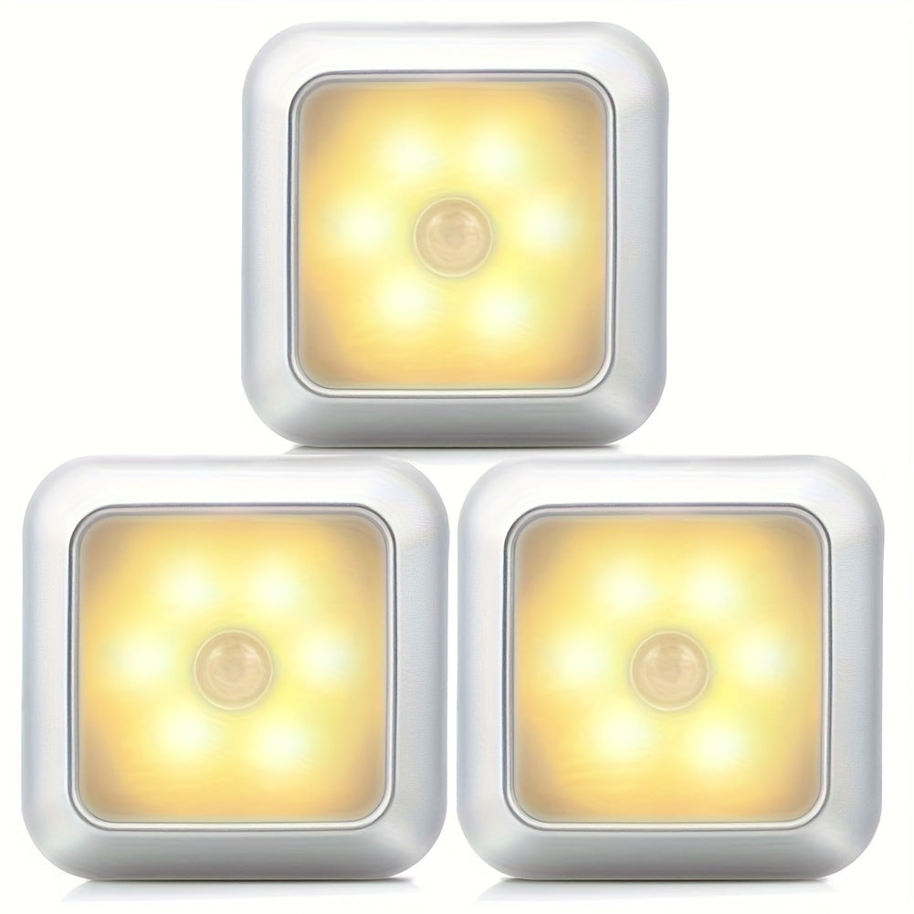 1pc Square 6 LED Motion Warm-3PCS