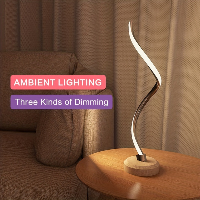 1pc Modern LED Wood Table