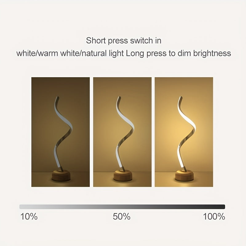 1pc Modern LED Wood Table