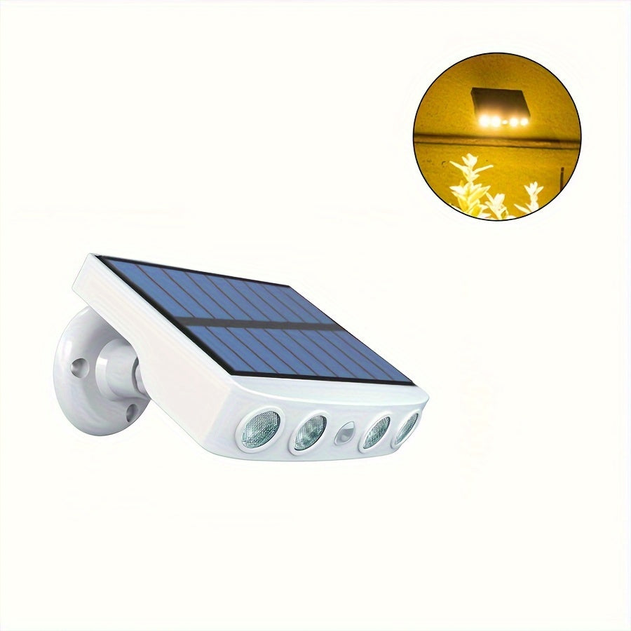 1pc Solar Powered LED Outdoor White-Warm Light