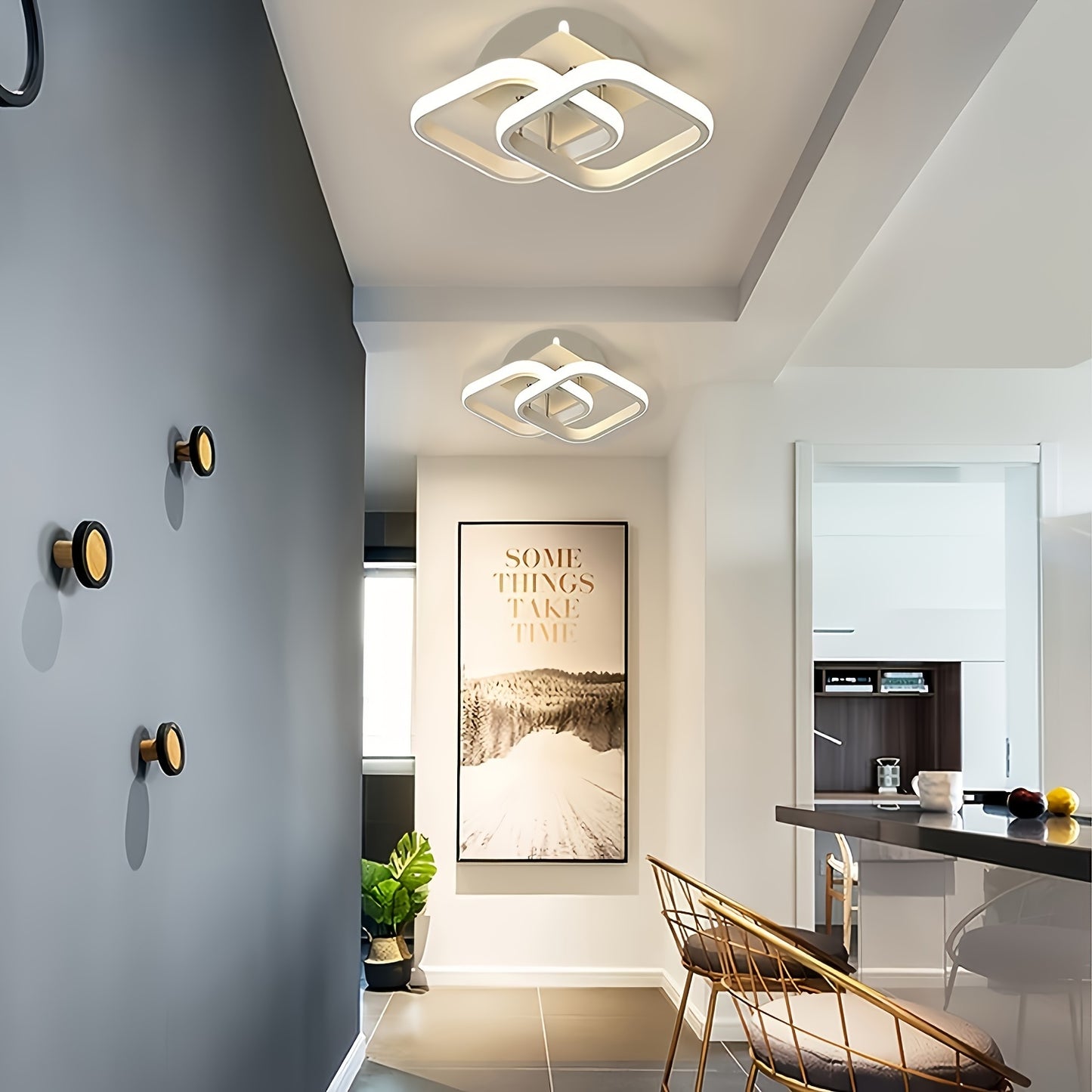 Contemporary Adjustable Square LED Ceiling White