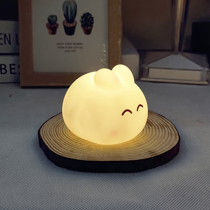 Contemporary Cartoon Night Light Decorative White Lying Rabbit Night Light Cartoon Night Light (built-in 3 Button Batteries)