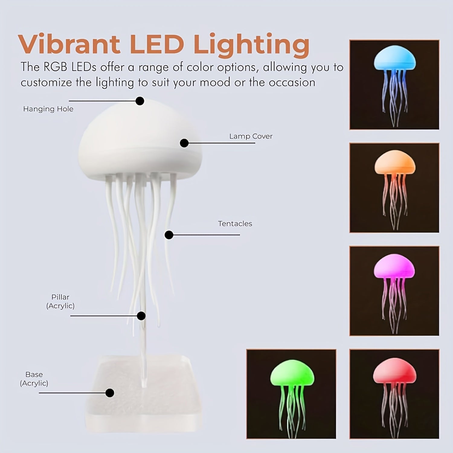 RGB Gradient Jellyfish Lamp Voice