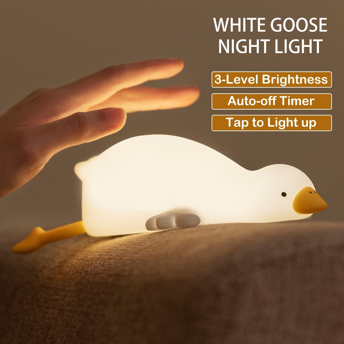 Adorable White Goose Night Light