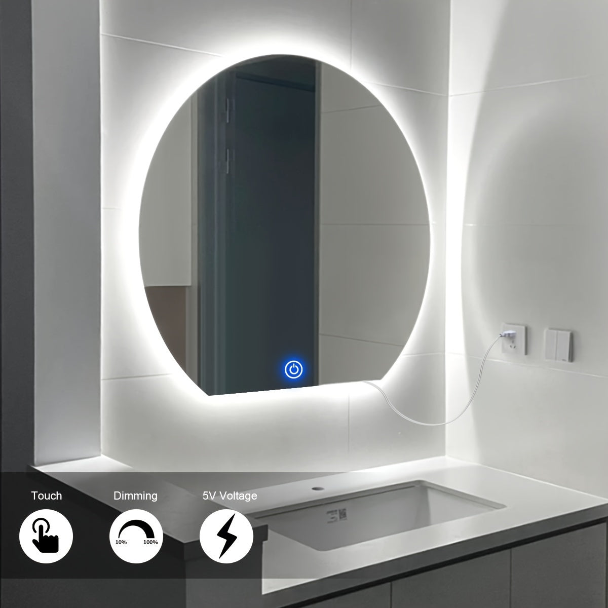 LED Makeup Mirror with Touch