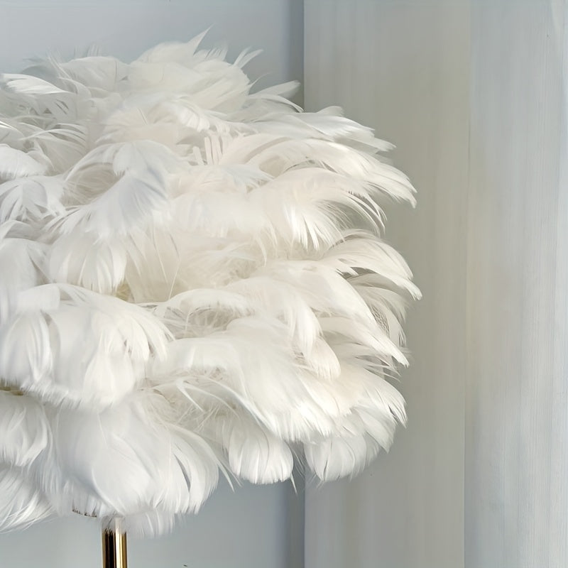 Elegant White Feather Lamp with