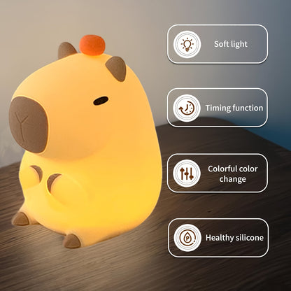 Charming Modern Capybara Night Light