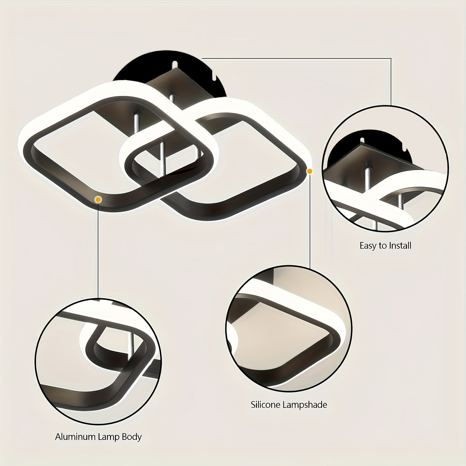 Contemporary Adjustable Square LED Ceiling