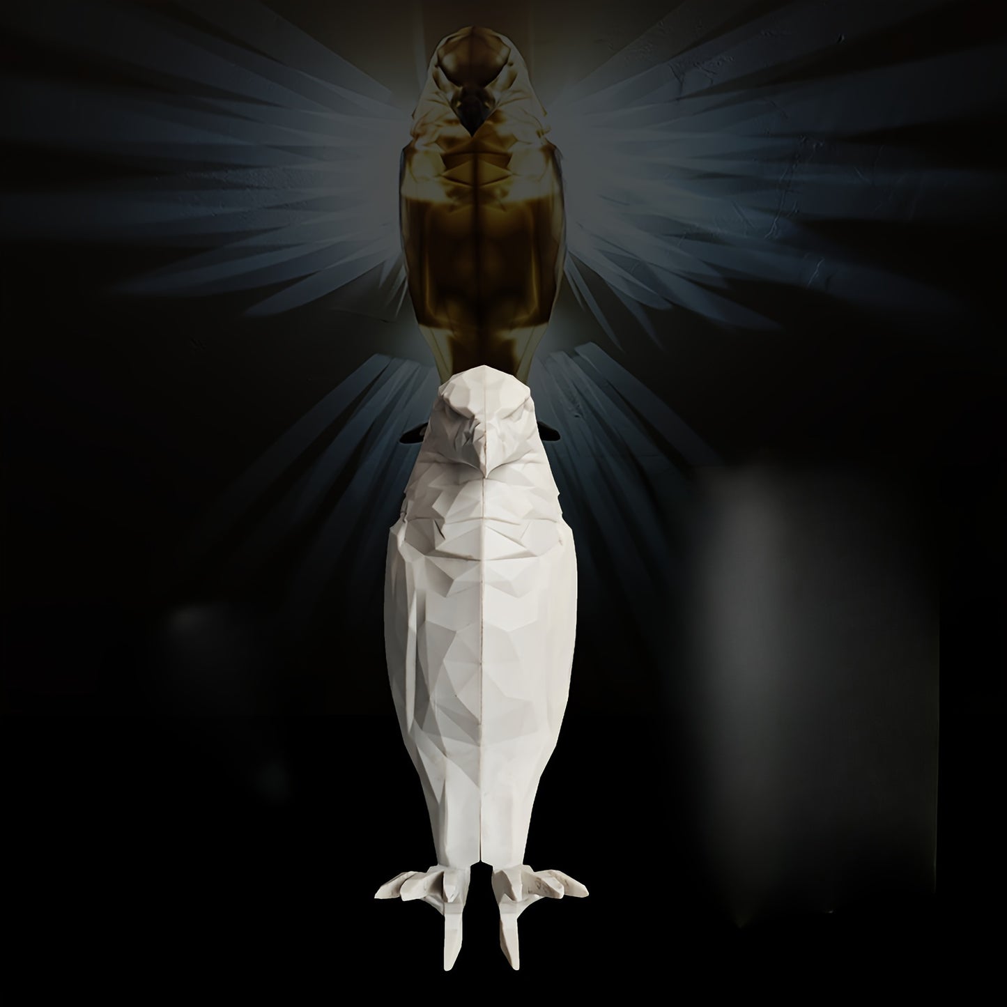 Battery Operated 3D Owl LED White Eagle Light Battery Model