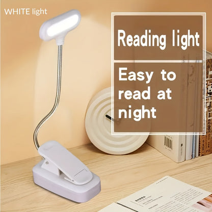 1pc Flexible Clip On Book Horizontal white shell white light