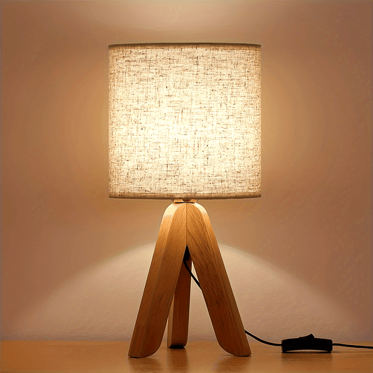 LYOOWNG Wooden Tripod Table Lamp