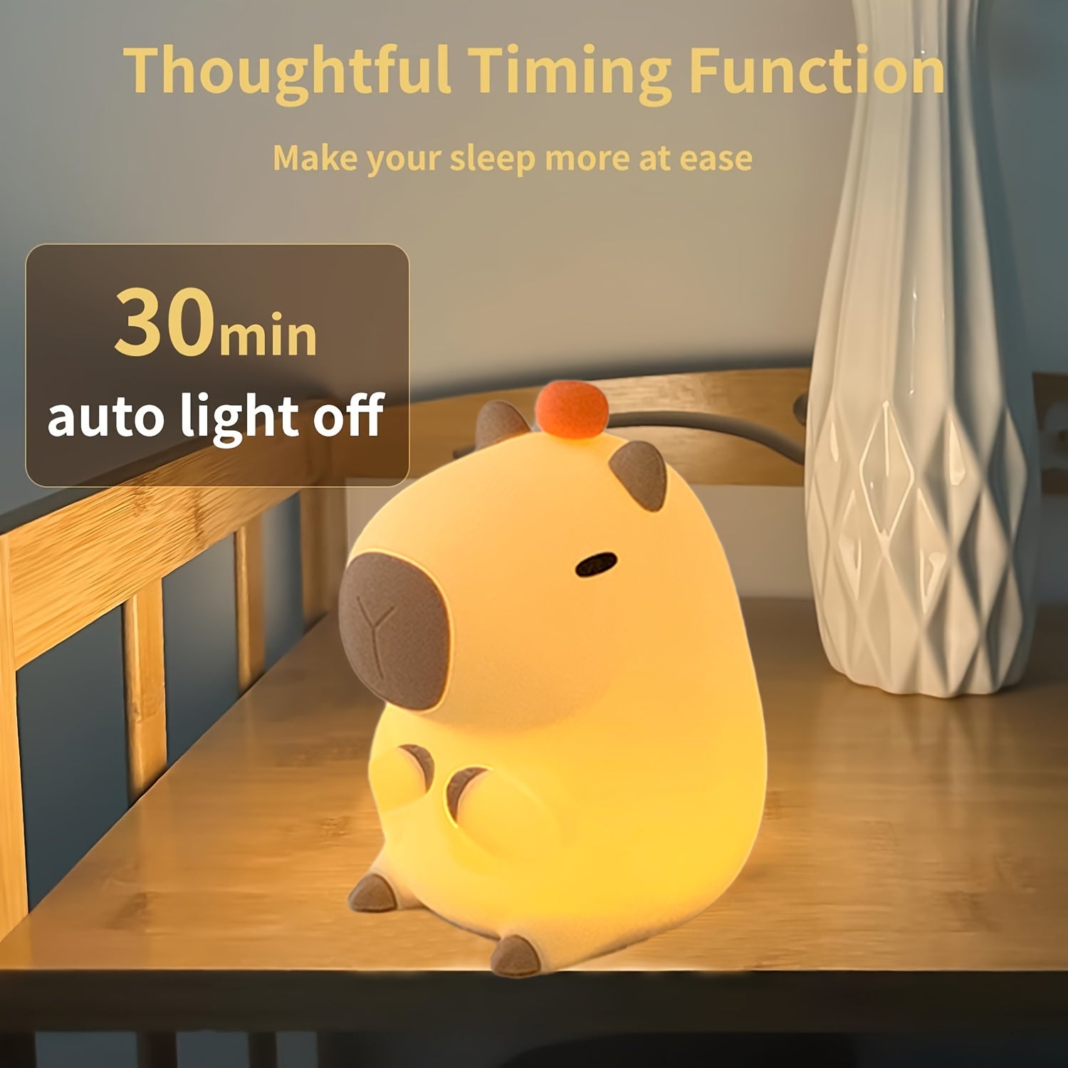 Charming Modern Capybara Night Light
