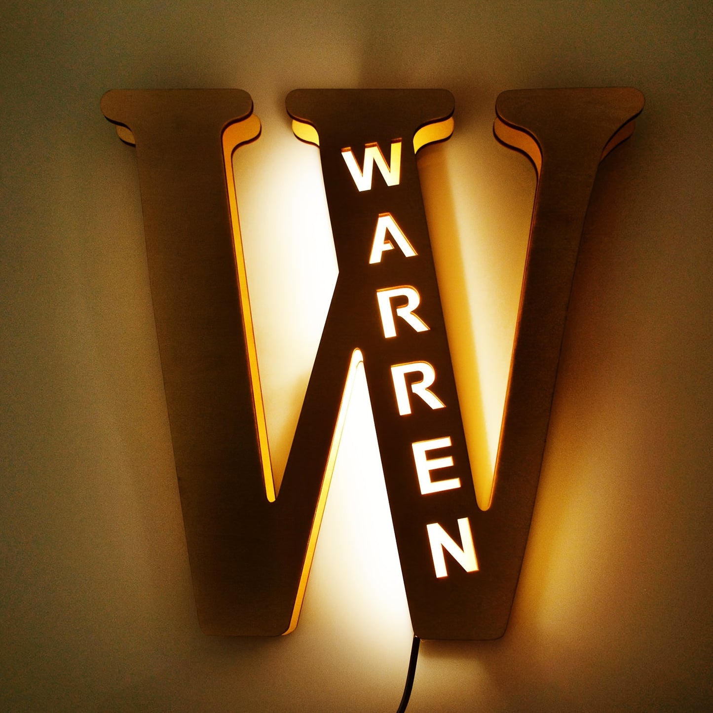 Personalized LED Letter Night Light W