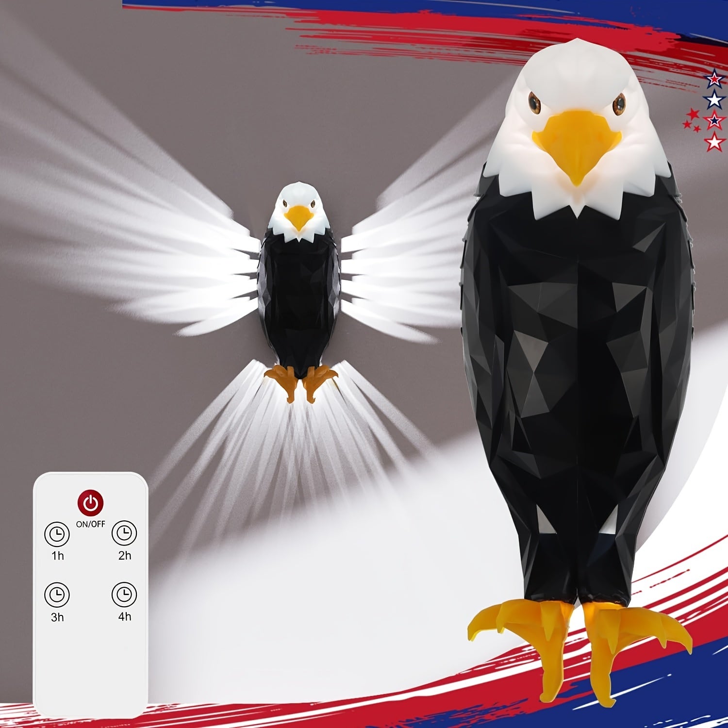 Remote Controlled Majestic Bald Eagle Eagle Wall Light