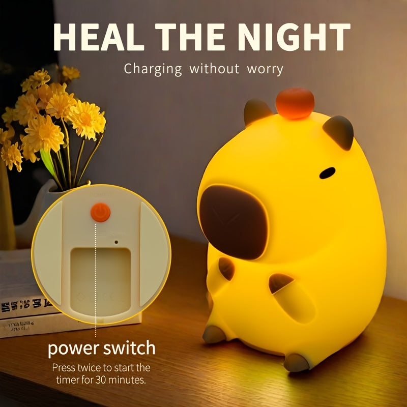 Charming Modern Capybara Night Light