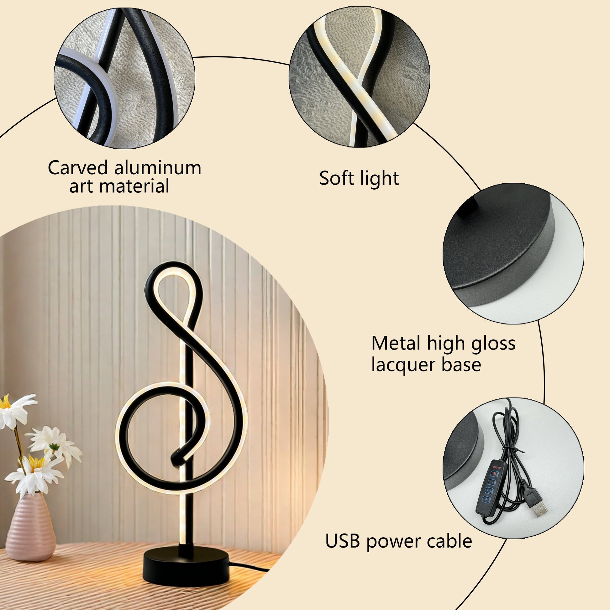 Sleek Black LED Desk Lamp