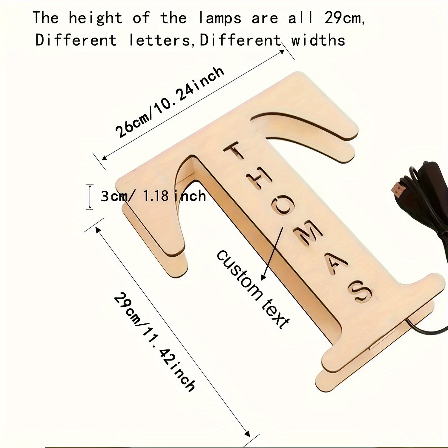 Personalized LED Letter Night Light