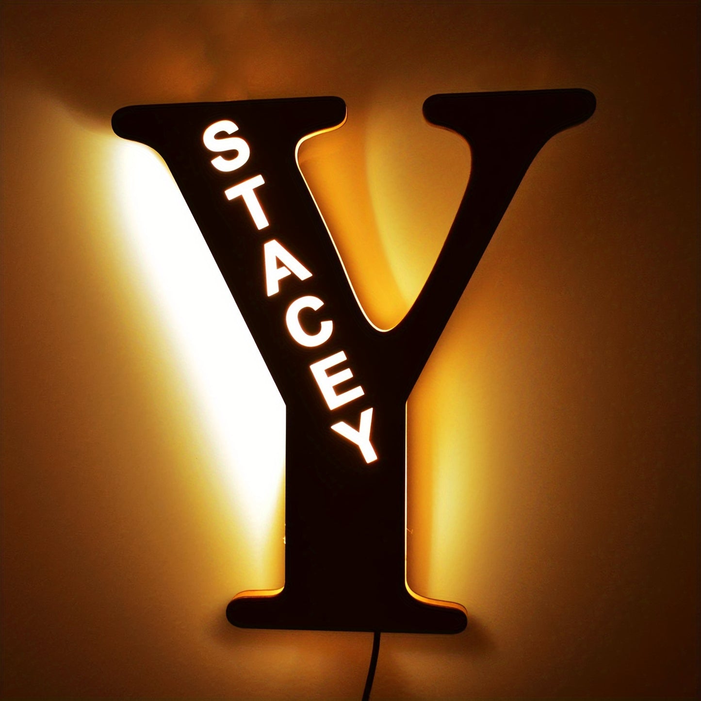 Personalized LED Letter Night Light Y