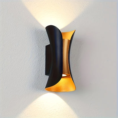 Contemporary LED Wall Sconce Stylish Black Golden