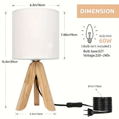 LYOOWNG Wooden Tripod Table Lamp