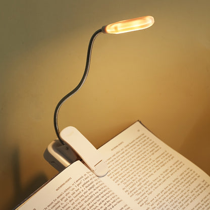 1pc Flexible Clip On Book Vertical white shell warm light