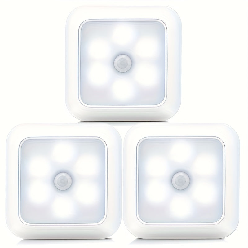 1pc Square 6 LED Motion White-3PCS