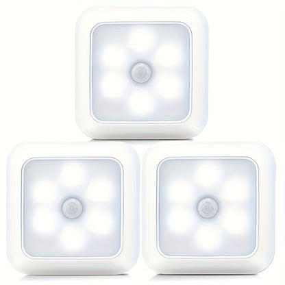 1pc Square 6 LED Motion White-3PCS