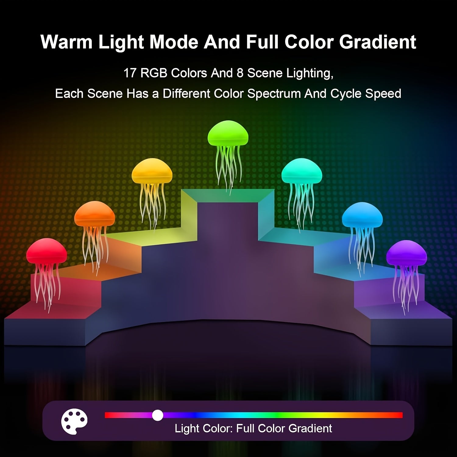 RGB Gradient Jellyfish Lamp Voice