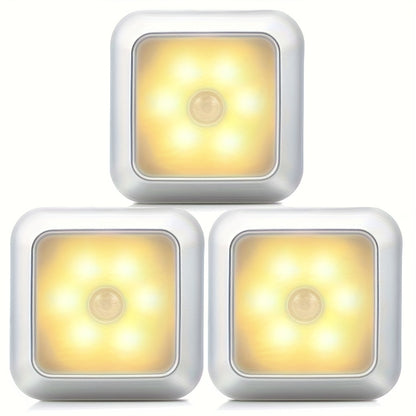 1pc Square 6 LED Motion Warm-3PCS