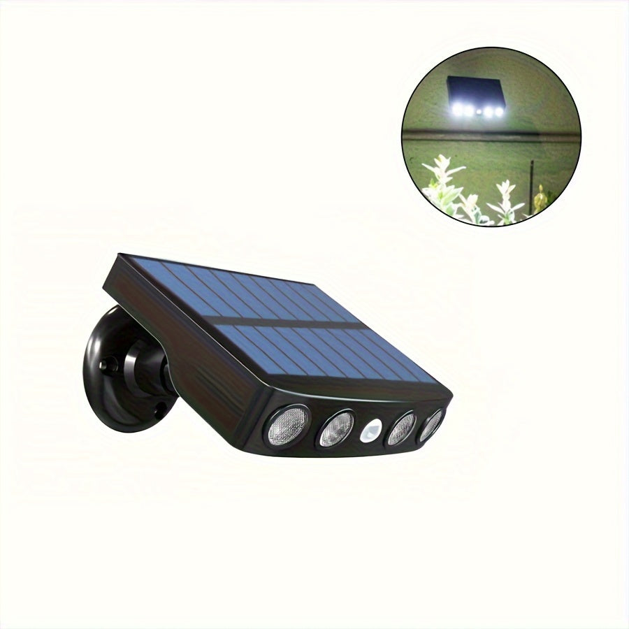 1pc Solar Powered LED Outdoor Black-White Light