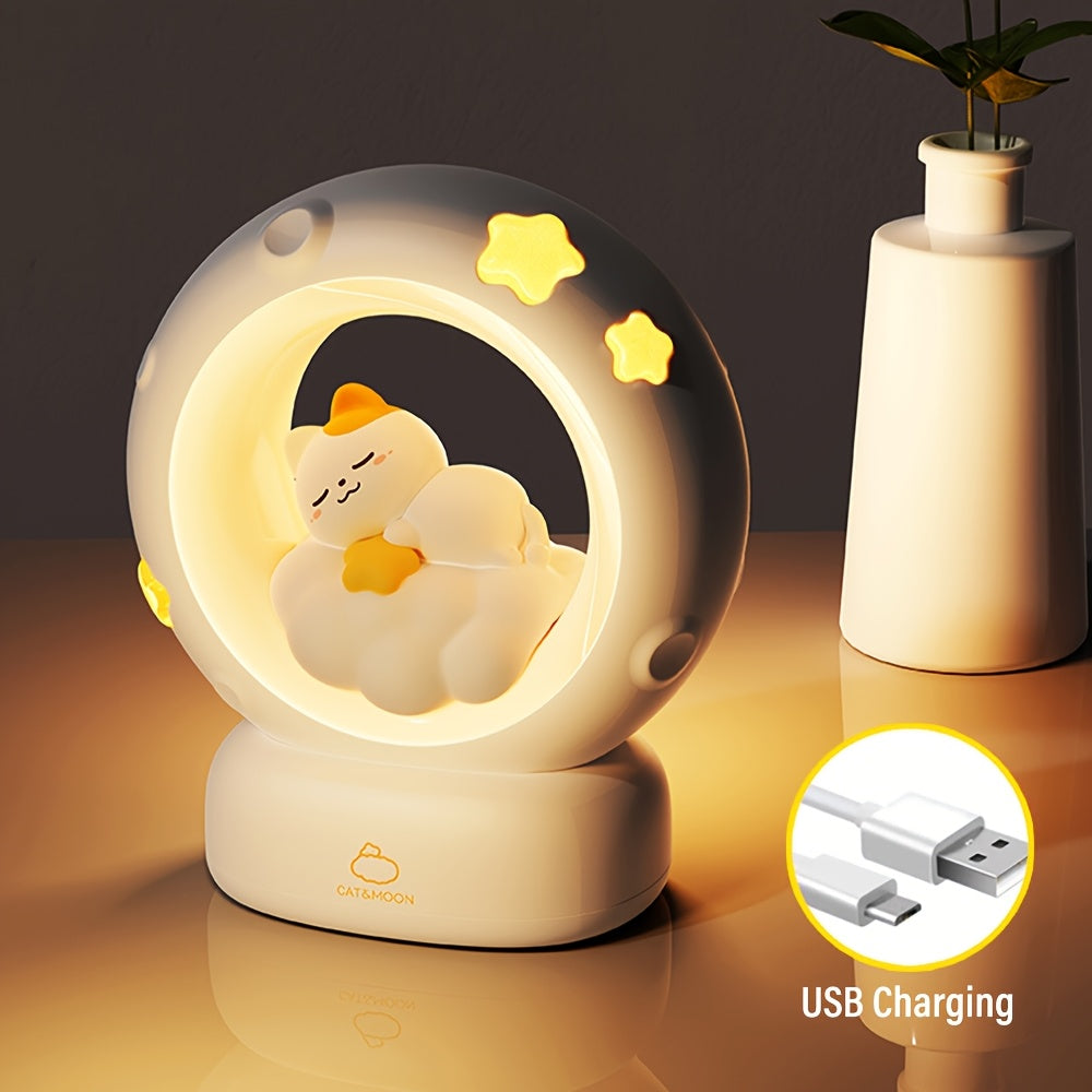 USB Rechargeable Sleeping Cat Night