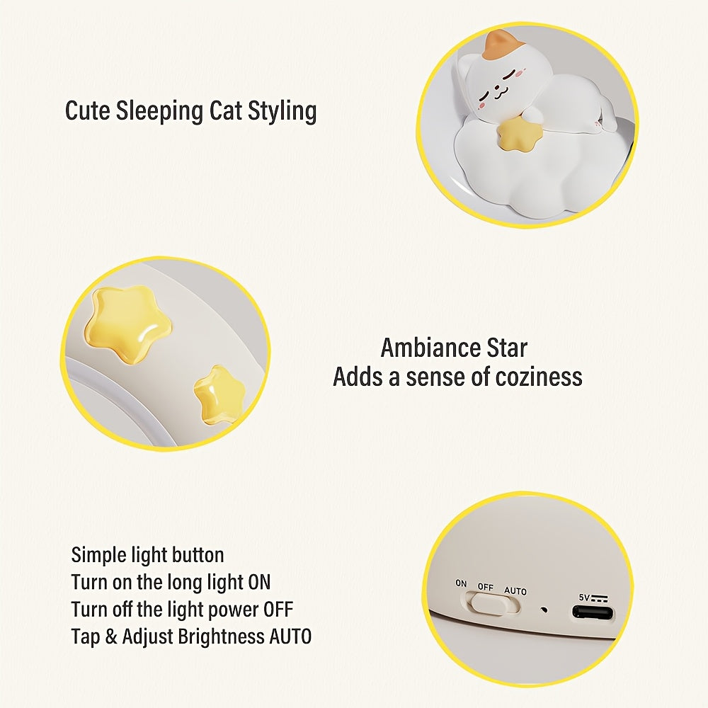 USB Rechargeable Sleeping Cat Night