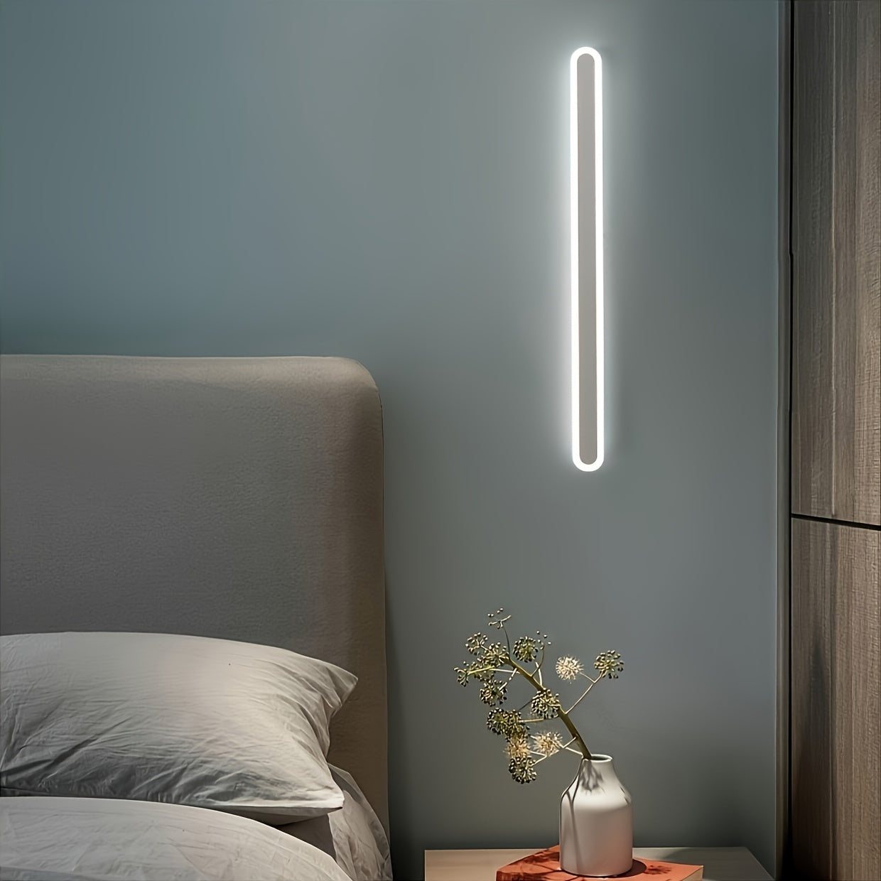 Single Modern Minimalist LED Wall White